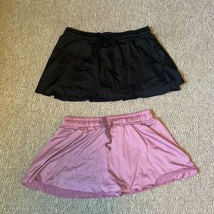 Workout skort purple and black 2 pack